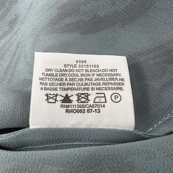 Tory Burch 100% Silk Wallpaper Floral Keyhole Frill Blouse Top Blue Size 4 - Picture 10 of 13